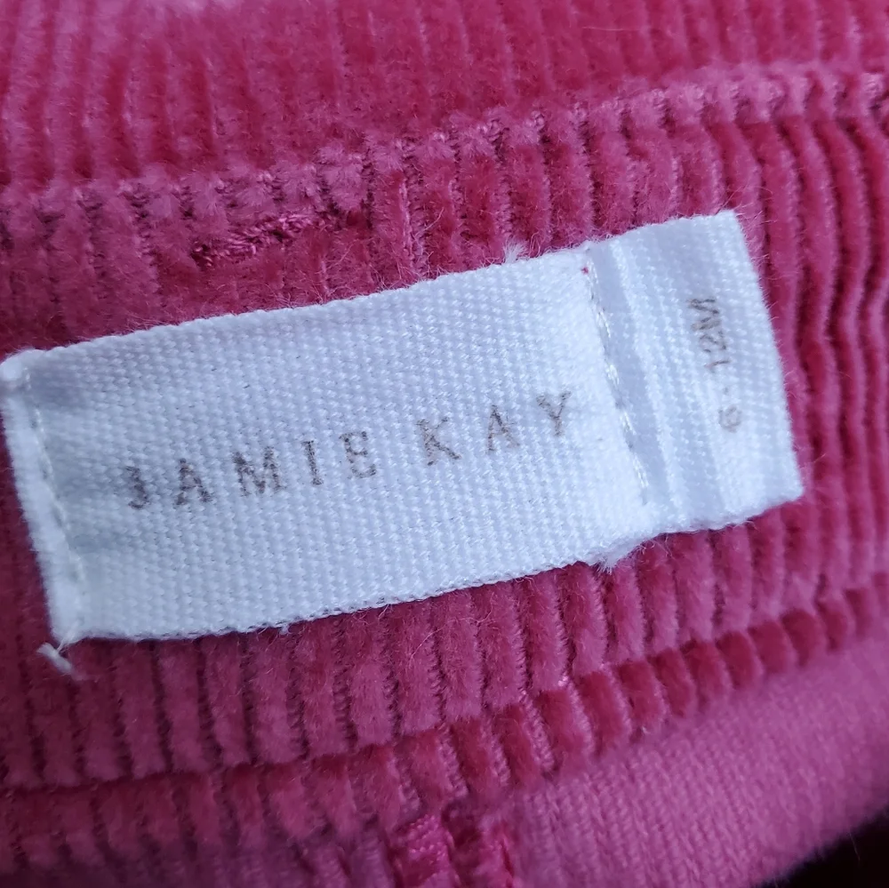 Jamie Kay Pink Rose Overall Corduroy Dress Pockets Size 6-12 mos